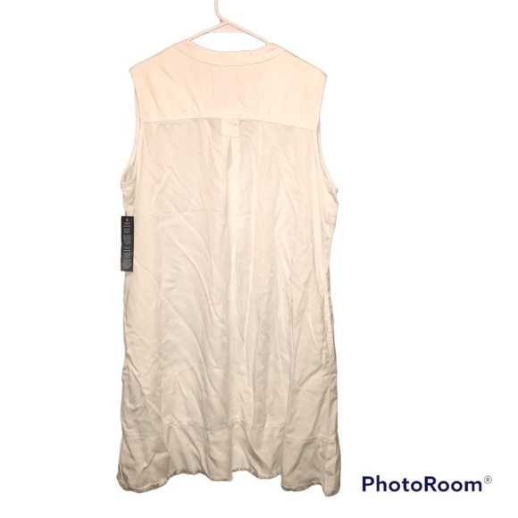 ELLIOT & Vine White Sleeveless Frayed Hem Midi Dress plus size - Picture 2 of 8